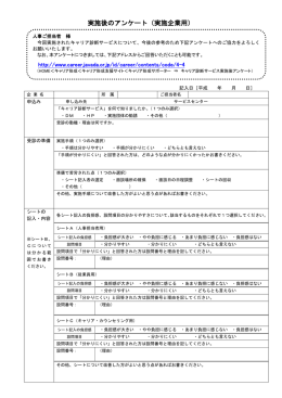 アンケート調査票（PDF） - キャリア形成支援サイト