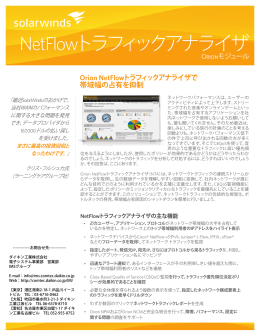 NetFlowトラフィックアナライザの機能 - ダイキンCOMTEC