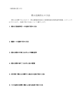 規程様式第3号 煙火危険防止の方法