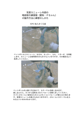 気管カニューレ内部の 喀痰吸引練習器（愛称：Pちゃん） の製作 - So-net