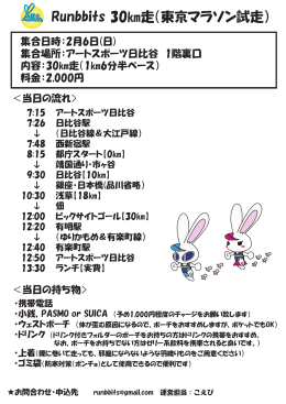 Runbbits 30  走（東京マラソン試走）