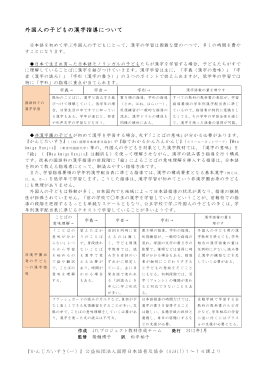 外国人の子どもの漢字指導について（PDF：147KB）