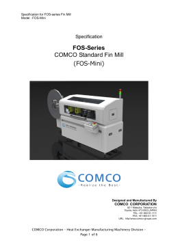 FOS-Series COMCO Standard Fin Mill (FOS