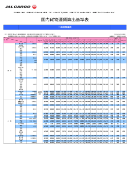 国内貨物運賃算出基準表(訂正)( PDF 768KB)