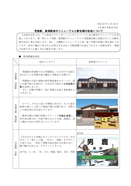 男鹿駅、象潟駅舎のリニューアルと駅名標の改良について