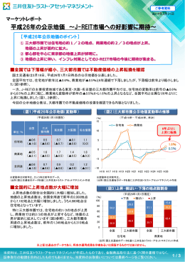 平成26年の公示地価 ～J-REIT市場への好影響に期待～