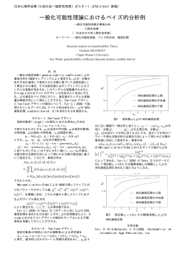 「一般化可能性理論におけるベイズ的分析例」日本心理学会第78回大会
