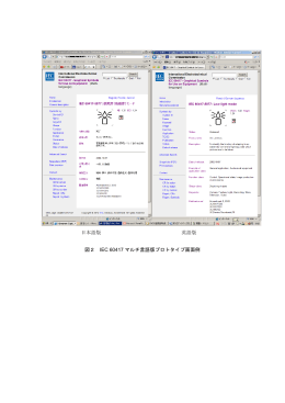 日本語版 英語版 図2 IEC 60417 マルチ言語版プロトタイプ画面例