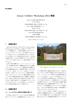 Linear Collider Workshop 2012 報告