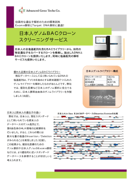 日本人ゲノムBACクローン スクリーニングサービス