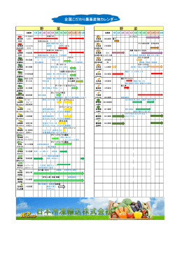 野 菜 野 菜 全国こだわり農畜産物カレンダー