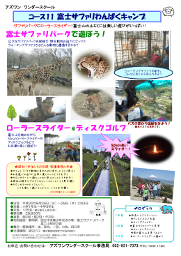 コース11 富士サファリわんぱくキャンプ ローラースライダー＆ディスク