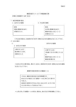 鎌倉消防 E メール119番通報文例 鎌倉市消防本部からの確認メール