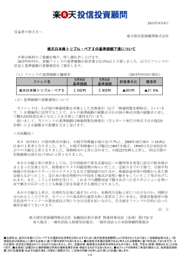 楽天日本株トリプル・ベアⅡの基準価額下落について