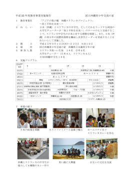 平成 25 年度教育事業実施報告 国立沖縄青少年交流の家