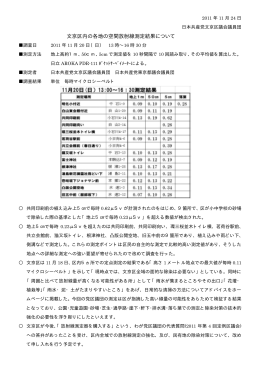 文京区内の各地の空間放射線測定結果について