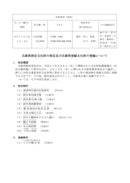 兵庫県文化財の指定及び兵庫県登録文化財の登録について（PDF）