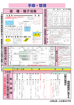 平成26年産 水稲栽培暦