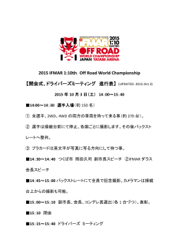 2015 IFMAR 1:10th Off Road World Championship 【開会式