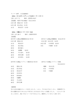 ランナー部門 大会成績報告 ・2014 きじま平ノルディック大会(ローラー