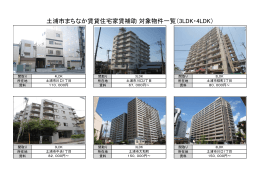 土浦市まちなか賃貸住宅家賃補助 対象物件一覧（3LDK・4LDK）