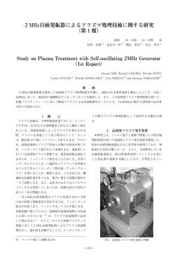 2MHz自励発振器によるプラズマ処理技術に関する研究（PDF：356KB）
