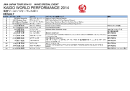 KAIDO WORLD PERFORMANCE 2014