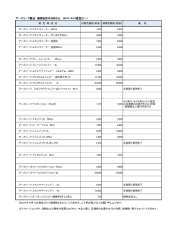 アースリーフ製品 価格改定のお知らせ （2015.10.10発送分～）