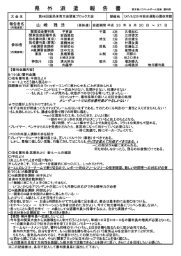 県 外 派 遣 報 告 書 栃木県バスケットボール協