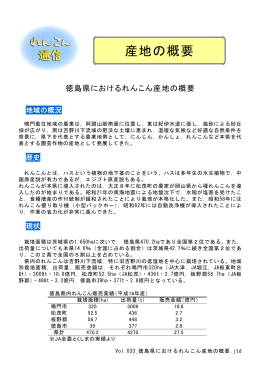 Vol.033 _徳島県におけるれんこん産地の概要