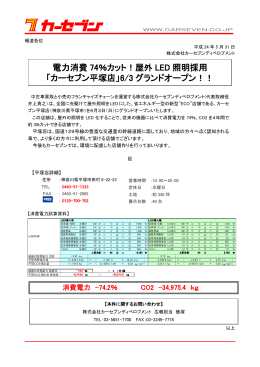 屋外 LED 照明採用 「カーセブン平塚店」6/3 グランドオープン！！