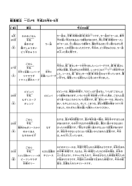 平成25年8・9月給食献立一口メモ 【PDF文書】