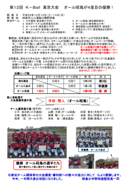 第11回大会 - 昭島少年野球連盟