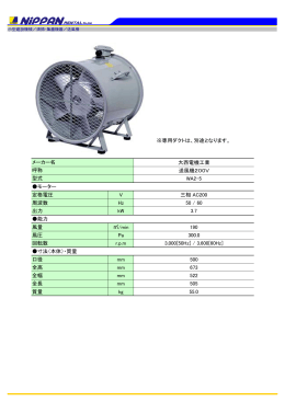 大西電機工業 送風機200V WA2-5 モーター 定格電圧 V 三相 AC200