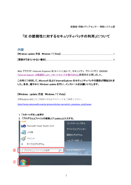 「IE の脆弱性に対するセキュリティパッチの利用」について