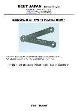 BEET JAPAN Ninja250SL 用 ローダウンリンクロッド SET 新発売！