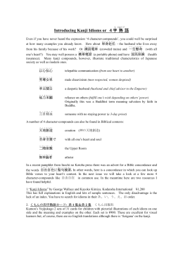 Introducing Kanji Idioms or 4字 熟 語