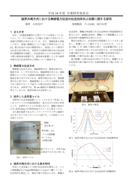 磁界共鳴方式に無線電力伝送における伝送効率向上に関する研究