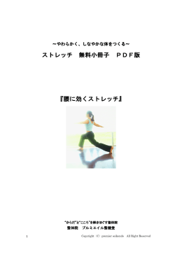 ストレッチ 無料小冊子 PDF版 『腰に効くストレッチ』 『腰に効くストレッチ』