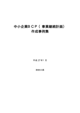 「BCP作成事例集」一括ダウンロード [PDFファイル／622KB]
