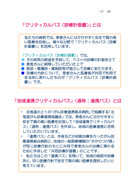 医療者用パスの概要2．