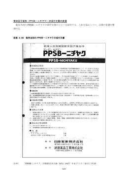121 第Ⅸ因子製剤（PPSB－ニチヤク）の添付文書の変遷