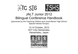 JALT Junior 2012 Bilingual Conference Handbook