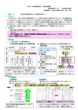 平成24年度長期研修生 研究報告概要 鳥取県教育センター 学校教育