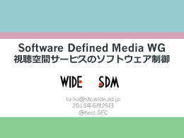 Software Defined Media WG