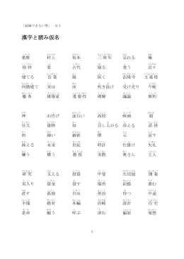 漢字と読み仮名