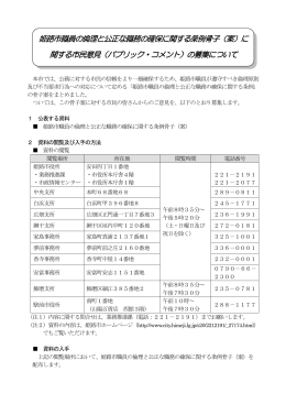 （案）に関する市民意見（パブリック・コメント）の募集について