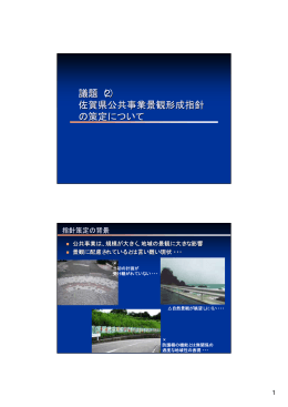 議題（2） 佐賀県公共事業景観形成指針 の策定について