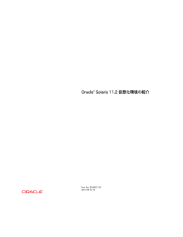 Oracle® Solaris 11.2 仮想化環境の紹介