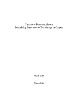 Canonical decompositions describing structures of matchings in